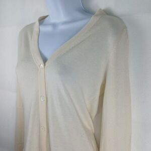 Neiman Marcus Cashmere Silk Cardigan S Beige Quiet Luxury Minimalist Old Money